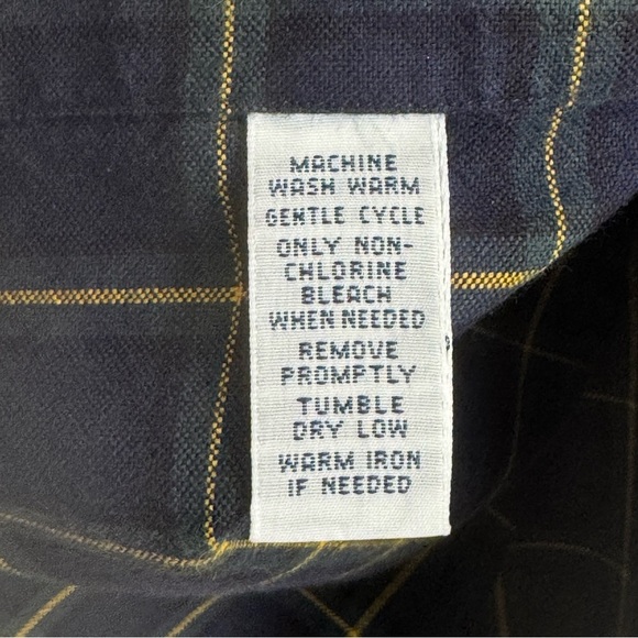 RALPH LAUREN Men’s Classic Fit Heavy Cotton Navy Plaid Button Down Shirt Size XL - Picture 13 of 16